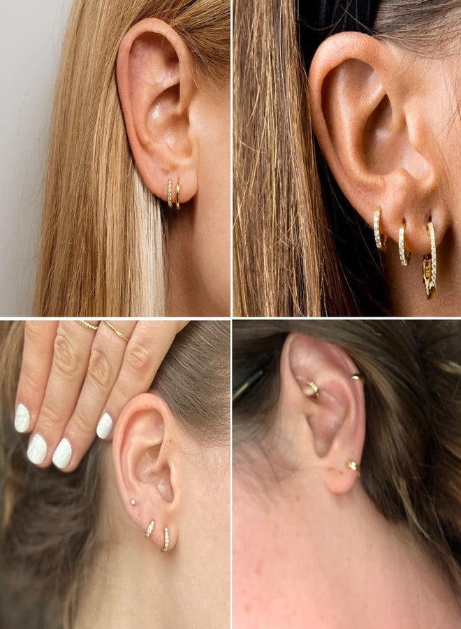 AMASIS 1 Pair Small Silver Hoop Earrings for Women Men,316L Surgical Steel Hinge Huggie Hoop Earrings fit Cartilage, Helix, Tragus, Sung, Earlobe Lightweight Hypoallergenic Earrings - Image 4